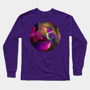 Beautiful Hummingbird and Flower Long Sleeve T-Shirt